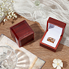 Square Wooden One Championship Ring Display Box CON-WH0095-71A-5