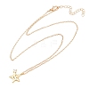 Brass Pave Clear Cubic Zirconia Smiling Face Star Pendant Necklaces LS-KK-CBA6599-04A-G-2