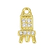 Brass Micro Pave Clear Cubic Zirconia Pendants KK-L238-15G-1
