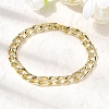 Brass Micro Pave Clear Cubic Zirconia Link Chain Bracelet for Women BJEW-H630-07G-2