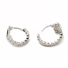 Clear Cubic Zirconia Heart Hoop Earrings EJEW-K093-12P-2