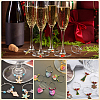 SOFPLATE 160Pcs 4 Style Brass Wine Glass Charm Rings KK-SP0001-33G-6