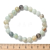 Natural Flower Amazonite Bead Stretch Bracelets X-BJEW-K212-B-007-8