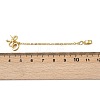 Brass Pave Clear Cubic Zirconia European Safety Chains with Charms KK-L236-15B-G-3