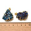 Electroplated Natural Druzy Agate Pendants G-K338-45G-05-3