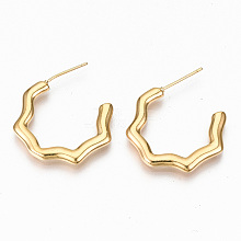 Brass Half Hoop Earrings X-KK-R117-022-NF