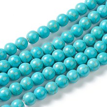 Synthetic Turquoise Beads Strands G-J389-02C
