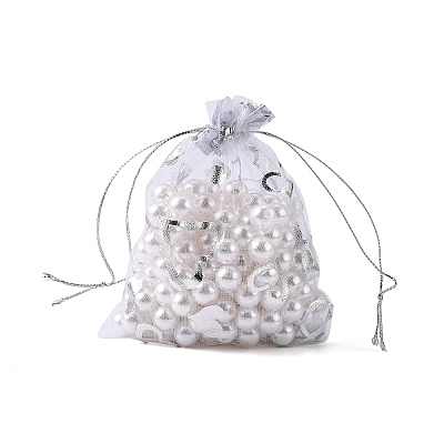 Heart Printed Organza Bags OP-R022-10x12-03-1