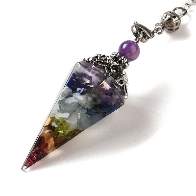 Natural Gemstone Dowsing Pendulum Big Pendants G-H285-02P-01-1