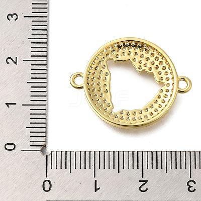 Rack Plating Brass Micro Pave Clear Cubic Zirconia Hollow Connector Charms KK-M079-13G-1