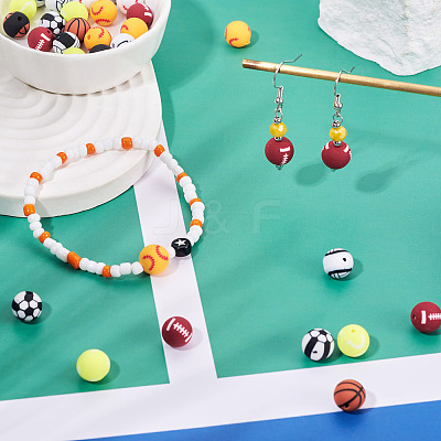 Handmade 8 Ball Polymer Clay Beads CLAY-TA0001-84B-1