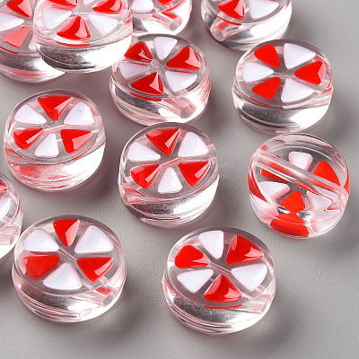 Transparent Enamel Acrylic Beads X-TACR-S155-005F-1