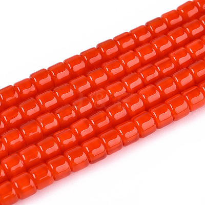 Opaque Solid Color Glass Beads Strands GLAA-N065-4x4mm-C04-1