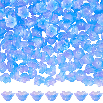 200Pcs Glass Bead Caps for Wind Chimes Making GLAA-SP0001-03D-1