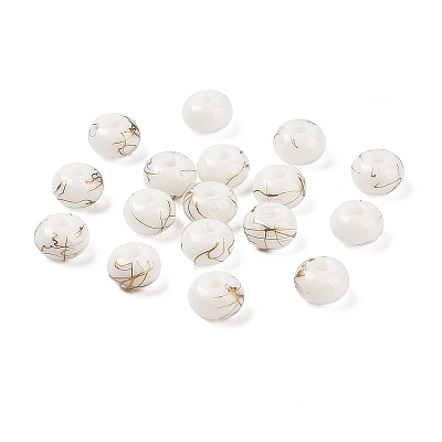 Opaque Spray Painted Glass Beads GLAA-G118-01J-1