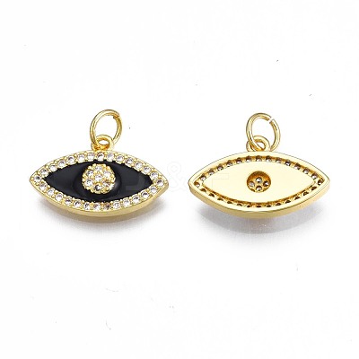 Brass Micro Pave Clear Cubic Zirconia Pendants ZIRC-N039-204B-1