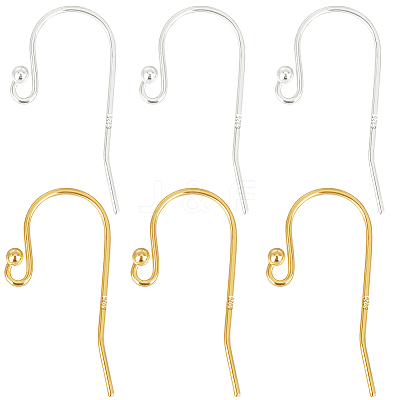 2 Colors 925 Sterling Silver Earring Hooks STER-BBC0006-24A-1