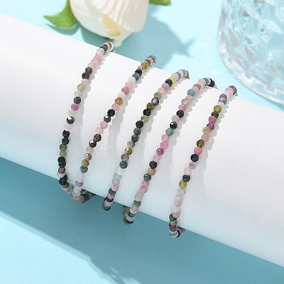 Natural Multicolor Tourmaline Bead Bracelets BJEW-JB04555-06-1