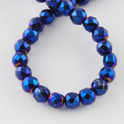 Non-magnetic Synthetic Hematite Beads Strands G-Q890-3mm-7-1
