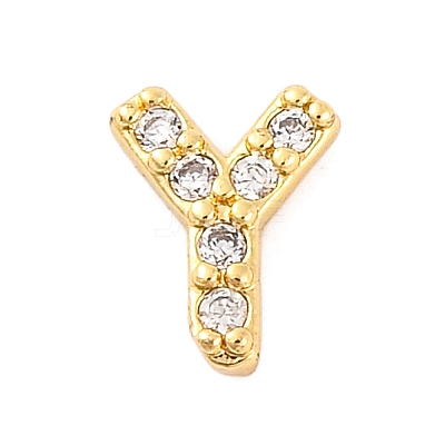 Rack Plating Brass Micro Pave Cubic Zirconia Cabochons KK-F874-04G-Y-1