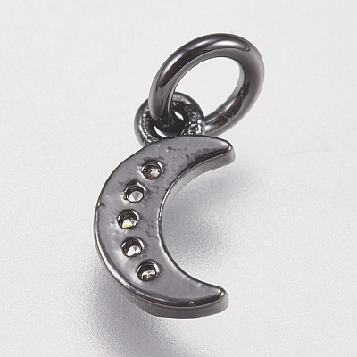 Brass Micro Pave Cubic Zirconia Charms ZIRC-E147-59-1