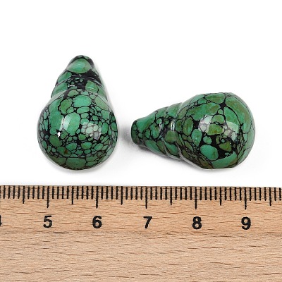 Dyed Synthetic Turquoise 3 Hole Guru Beads G-C198-01C-06-1