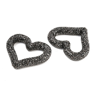 Handmade Polymer Clay Rhinestone Linking Rings CLAY-H009-04B-1