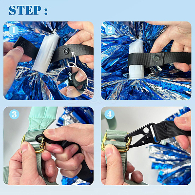 4Pcs Polyester Pom Pom Holder Straps for Cheerleading Accessories AJEW-CN0003-10-1