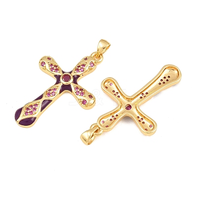 Brass Micro Pave Cubic Zirconia Pendants CU-CBAB3AD-11G-05-1