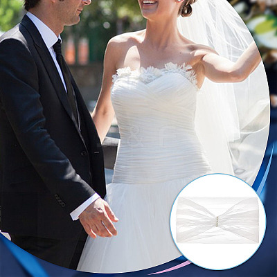 Polyester One-shoulder Shawl for Bride AJEW-WH0596-370-1