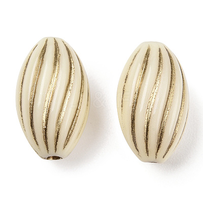 Oval Plating Acrylic Beads PACR-Q102-128A-1