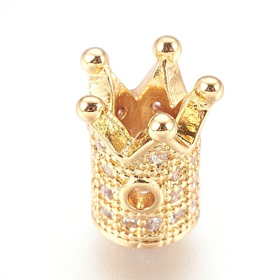 Brass Micro Pave Cubic Zirconia Beads LS-ZIRC-F088-029G-1
