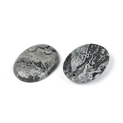 Natural Map Stone Pendants G-N361-04C-1