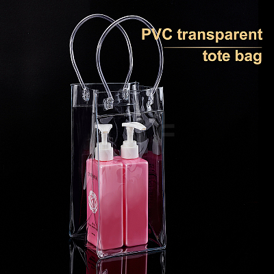Valentine's Day Transparent PVC Plastic Bag with Handle ABAG-BC0001-20-1
