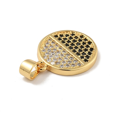 Brass Micro Pave Cubic Zirconia Pendants X-KK-B059-35G-C-1