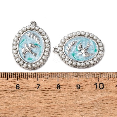 304 Stainless Steel Enamel Pendants STAS-P406-27B-P-1