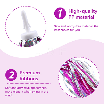 Kids Plastic Tassel Ribbon AJEW-CN0006-63B-1