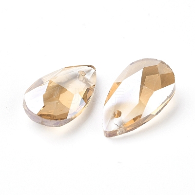 Faceted Glass Pendants GLAA-F069-S-A18-1