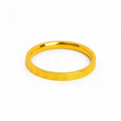 Heart Pattern 201 Stainless Steel Finger Rings FS-WG2B97B-01-1