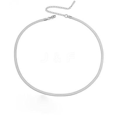 304 Stainless Steel Snake Chain Necklaces for Women WG80FEF-24-1