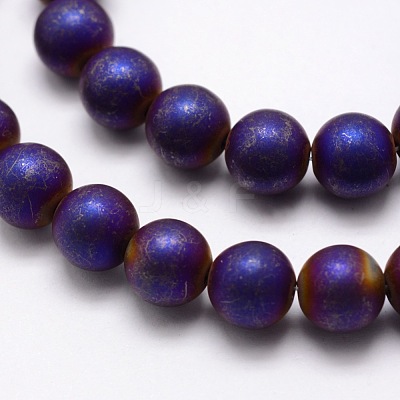 Electroplate Non-magnetic Synthetic Hematite Beads Strands G-R363-8mm-04-1