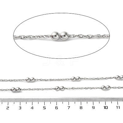 304 Stainless Steel Cable Chains with Beads CHS-F020-08P-1