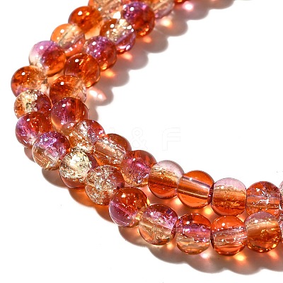 Crackle Glass Beads Strands CCG-C002-6mm-05-1