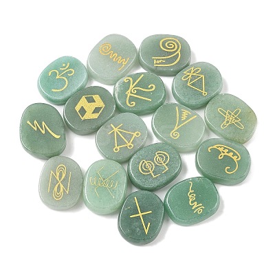 16Pcs 16 Styles Natural Green Aventurine Display Decorations G-F786-02A-05-1