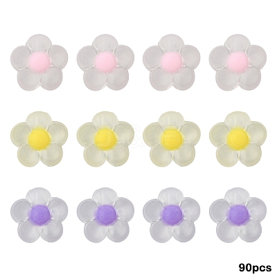 90Pcs 3 Colors Transparent Acrylic Beads TACR-YW0002-24-1