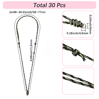 30Pcs Adjustable Polyester & Spandex Cord Necklace Making NJEW-SC0001-90-1