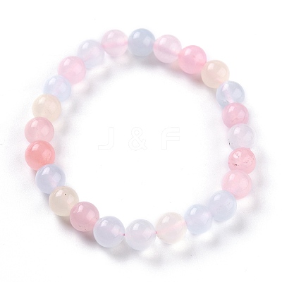 Dyed Natural Jade Beads Stretch Bracelets BJEW-G633-B-21-1