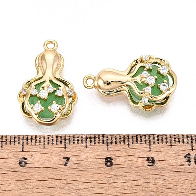 Brass Micro Pave Clear Cubic Zirconia Cat Eye Pendants KK-T071-16G-B02-1