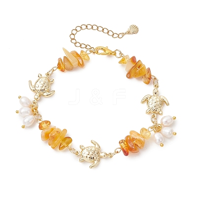 Natural Cultured Freshwater Pearl Beads Charm Bracelets BJEW-JB13767-03-1