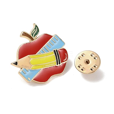 Teacher's Day Theme Rack Plating Light Gold Alloy Brooches JEWB-Z016-01KCG-10-1